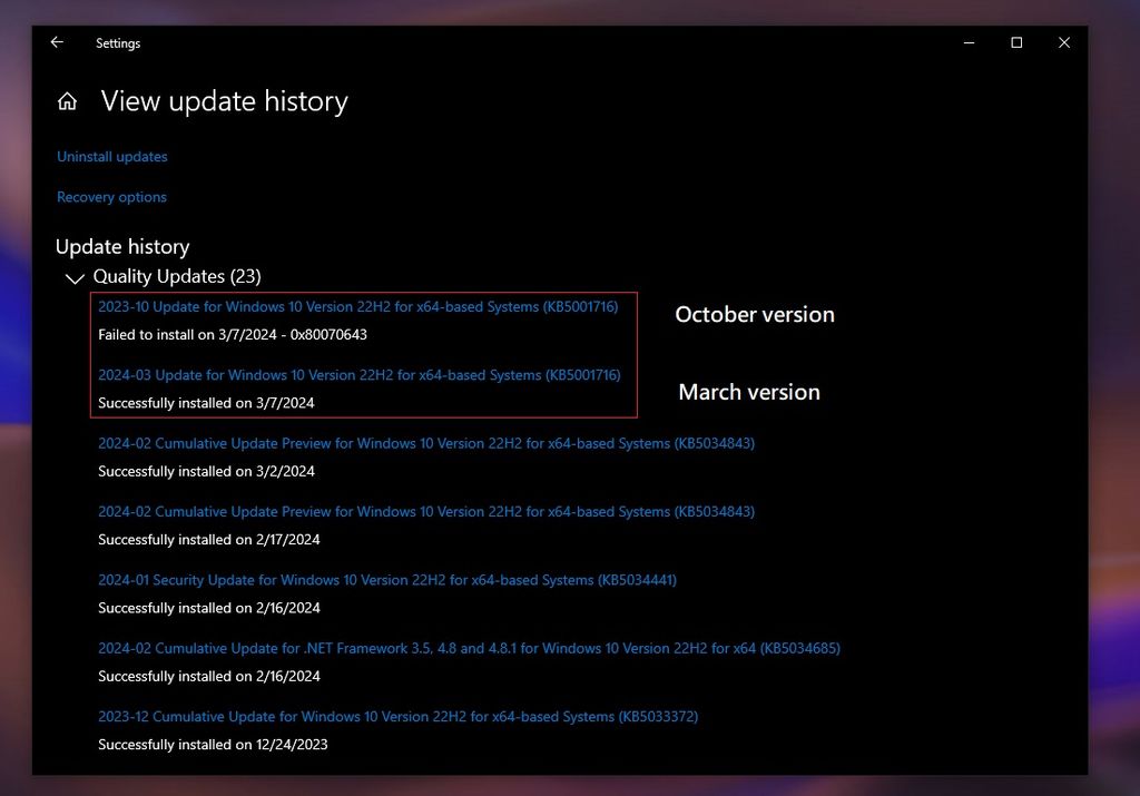 Windows 10更新故障：安装3月更新后系统意外推送去年10月更新